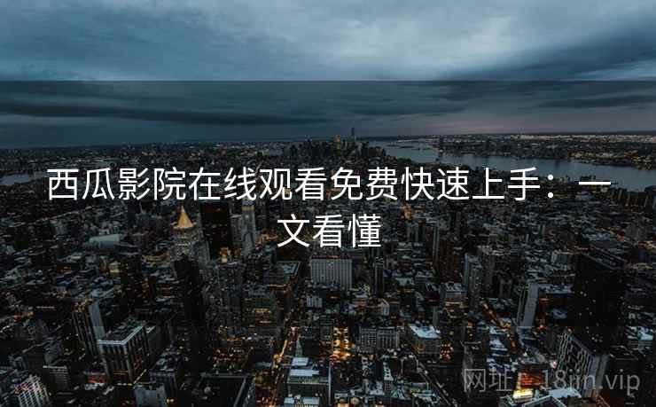 西瓜影院在线观看免费快速上手：一文看懂